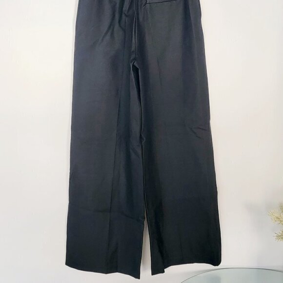 NWT Zara Waxed Effect Coated Wide Leg Pull On Elastic Waist Women's Pants XS - Picture 9 of 11